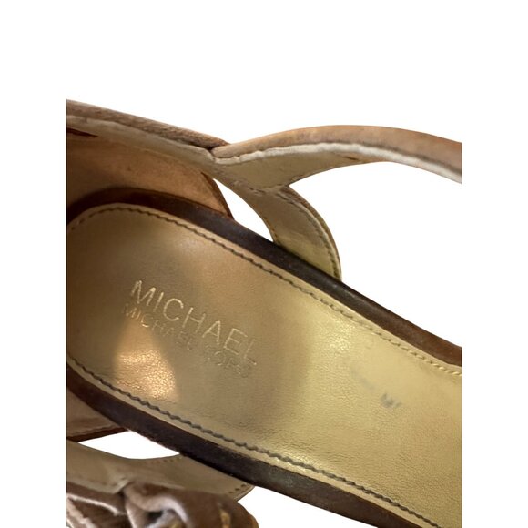 Michael Kors 7M Becky Women's Platform Block High Two Tone Sandals - Picture 10 of 14